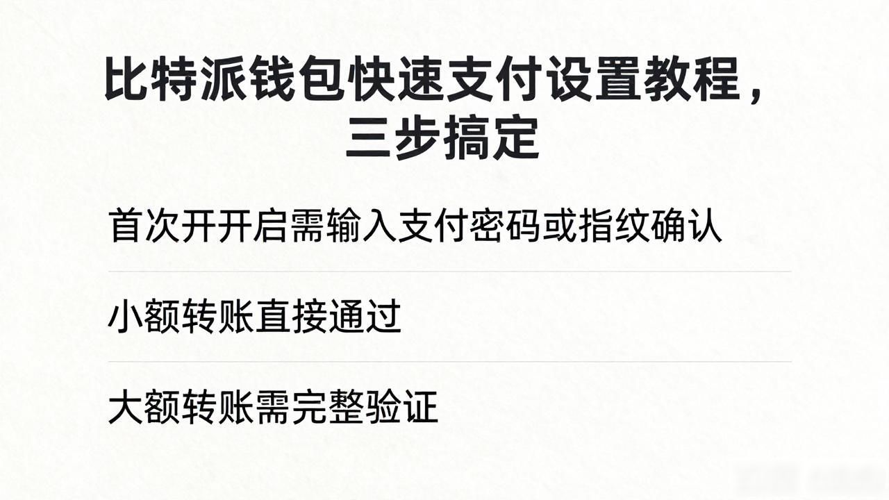 比特派钱包快速支付设置教程，三步搞定