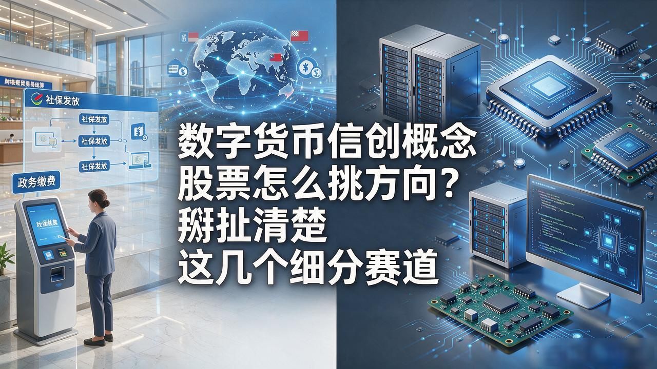 数字货币信创概念股票怎么挑方向？掰扯清楚这几个细分赛道