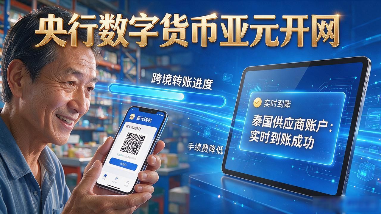 央行数字货币亚元开网，跨境转账不用等三天，手续费终于砍下来了