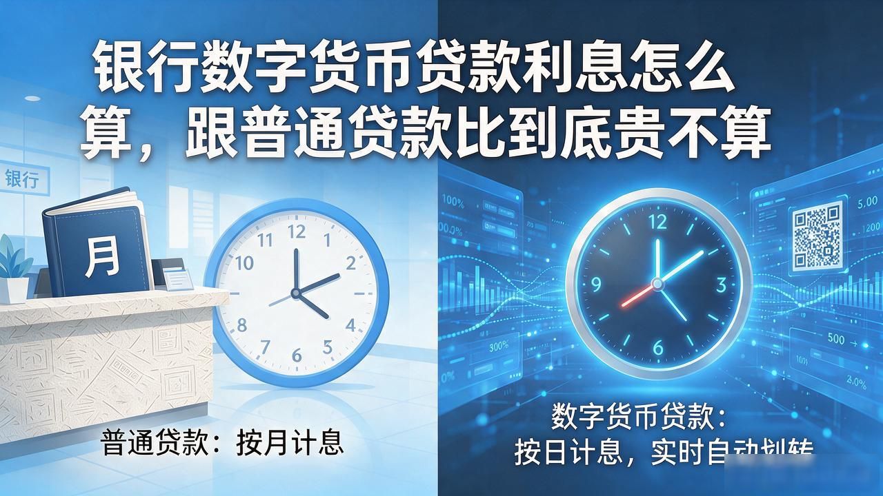 银行数字货币贷款利息怎么算，跟普通贷款比到底贵不贵