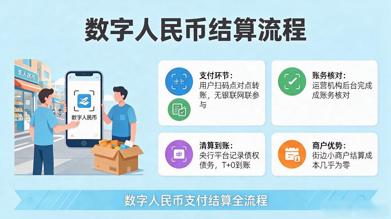 央行数字货币分发结算，一笔钱从央行到商户中间经过谁