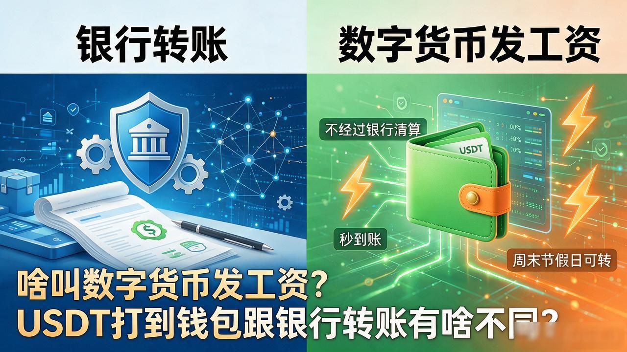 啥叫数字货币发工资？USDT打到钱包跟银行转账有啥不同