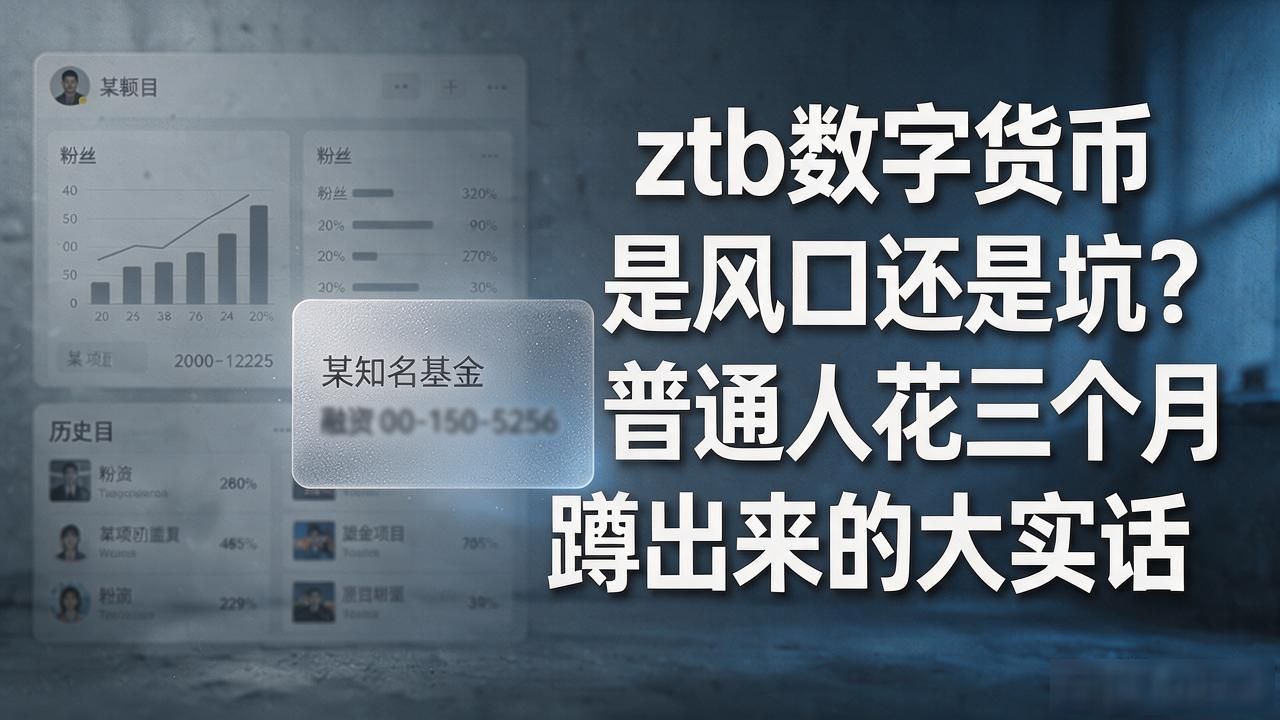 ztb数字货币是风口还是坑？普通人花三个月蹲出来的大实话