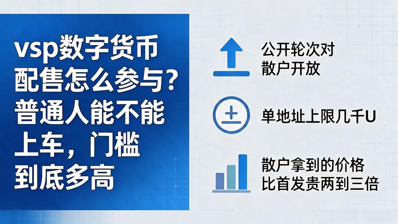 vsp数字货币配售怎么参与？普通人能不能上车，门槛到底多高