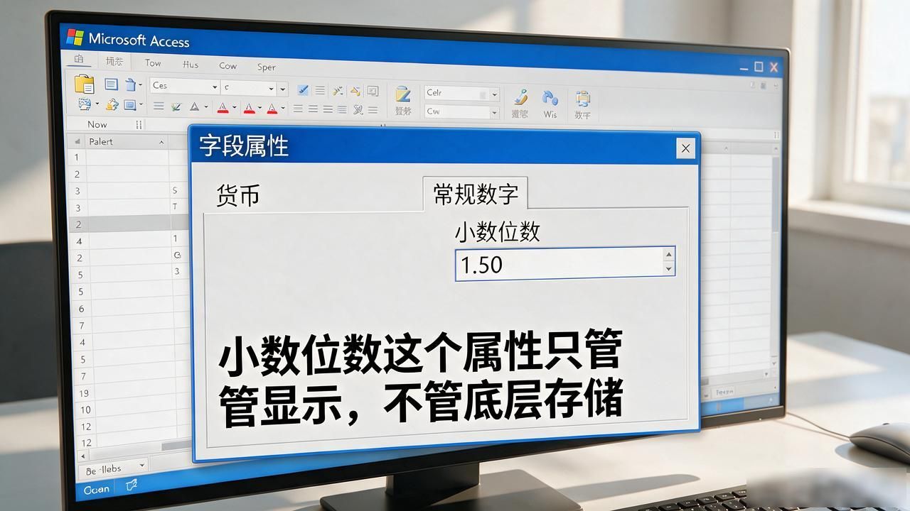 access数据库货币和常规数字字段怎么设整数后2位小数