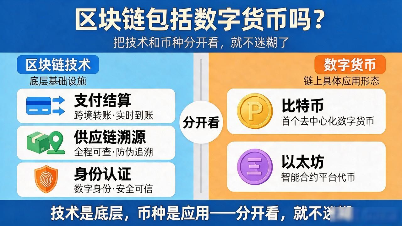 区块链包括数字货币吗？把技术和币种分开看，就不迷糊了