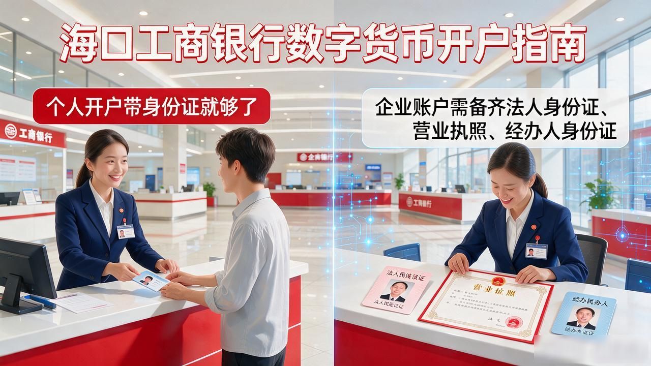 海口工商银行数字货币去哪开通，带什么证件、多久能办好